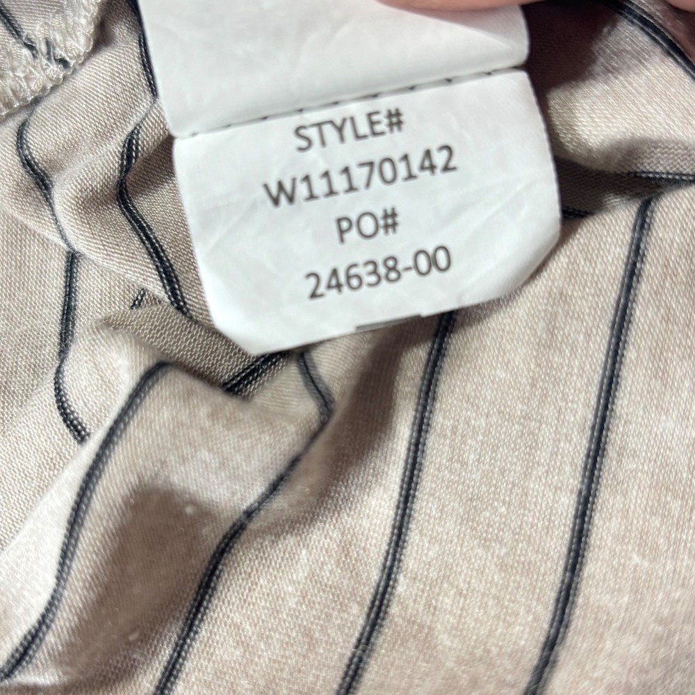 prAna Top L Beige Striped Modal Pocket Casual Minimalist Butter Soft Comfort - Picture 6 of 8